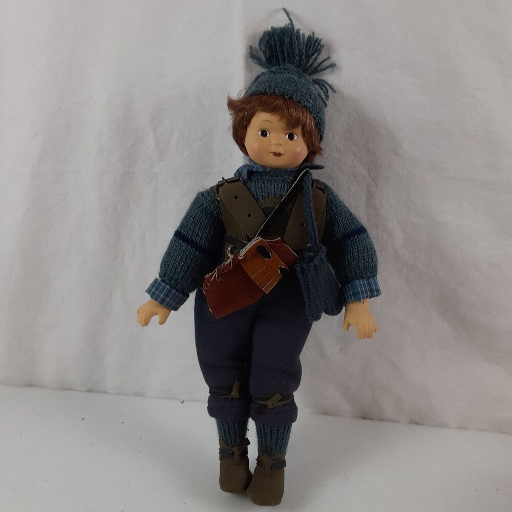 Kasma Collections Hand Painted Porcelain Doll Skier Alpine Boy 14" Poseable